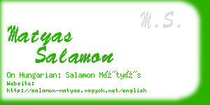 matyas salamon business card